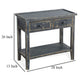 Rena Side End Table 2 Drawers 1 Shelf 28’’ Rustic Black Mahogany