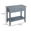 Rena Side End Table 2 Drawers 1 Shelf 28’’ Rustic Blue Mahogany BM325347