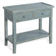 Rena Side End Table, 2 Drawers 1 Shelf, 28" Rustic Green Mahogany
