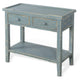 Rena Side End Table 2 Drawers 1 Shelf 28’’ Rustic Green Mahogany BM325348
