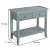 Rena Side End Table 2 Drawers 1 Shelf 28’’ Rustic Green Mahogany BM325348