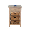 Rena End Table 3 Natural Rattan Storage Baskets 20’’ Brown Wood BM325350