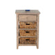 Rena End Table 3 Natural Rattan Storage Baskets 20’’ Brown Wood BM325350