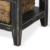 Rena End Table 3 Natural Rattan Storage Baskets 20’’ Black Wood