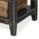 Rena End Table 3 Natural Rattan Storage Baskets 20’’ Black Wood