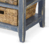 Rena End Table 3 Natural Rattan Storage Baskets 20’’ Ocean Blue Wood BM325352