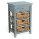 Rena End Table 3 Natural Rattan Storage Baskets 20’’ Sea Green Wood BM325353