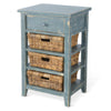 Rena End Table 3 Natural Rattan Storage Baskets 20’’ Sea Green Wood BM325353