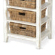 Rena End Table 3 Natural Rattan Storage Baskets 20’’ Sand White Wood BM325354