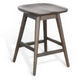 Ameri Counter Height Stool, Saddle Seat, Dark Brown Mahogany