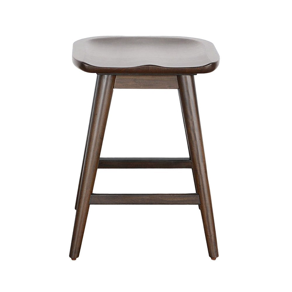 Ameri Counter Height Stool Saddle Seat Dark Brown Mahogany BM325356