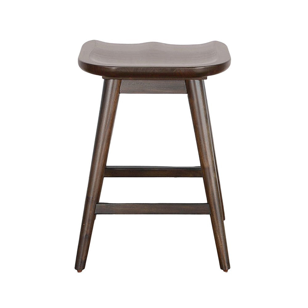 Ameri Counter Height Stool Saddle Seat Dark Brown Mahogany BM325356