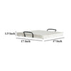 Rena Ottoman Tray Metal Handles 17’’ Distressed White Mahogany Wood