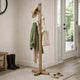 Rena Coat, Hat Rack Stand, 8 Wood Stems, 72" Light Brown Mahogany Wood