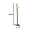 Rena Coat, Hat Rack Stand, 8 Wood Stems, 72" Light Brown Mahogany Wood