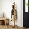 Rena Coat, Hat Rack Stand, 8 Wood Stems, 72" Light Brown Mahogany Wood