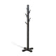Rena Coat, Hat Rack Stand, 8 Wood Stems, 72" Rustic Black Mahogany