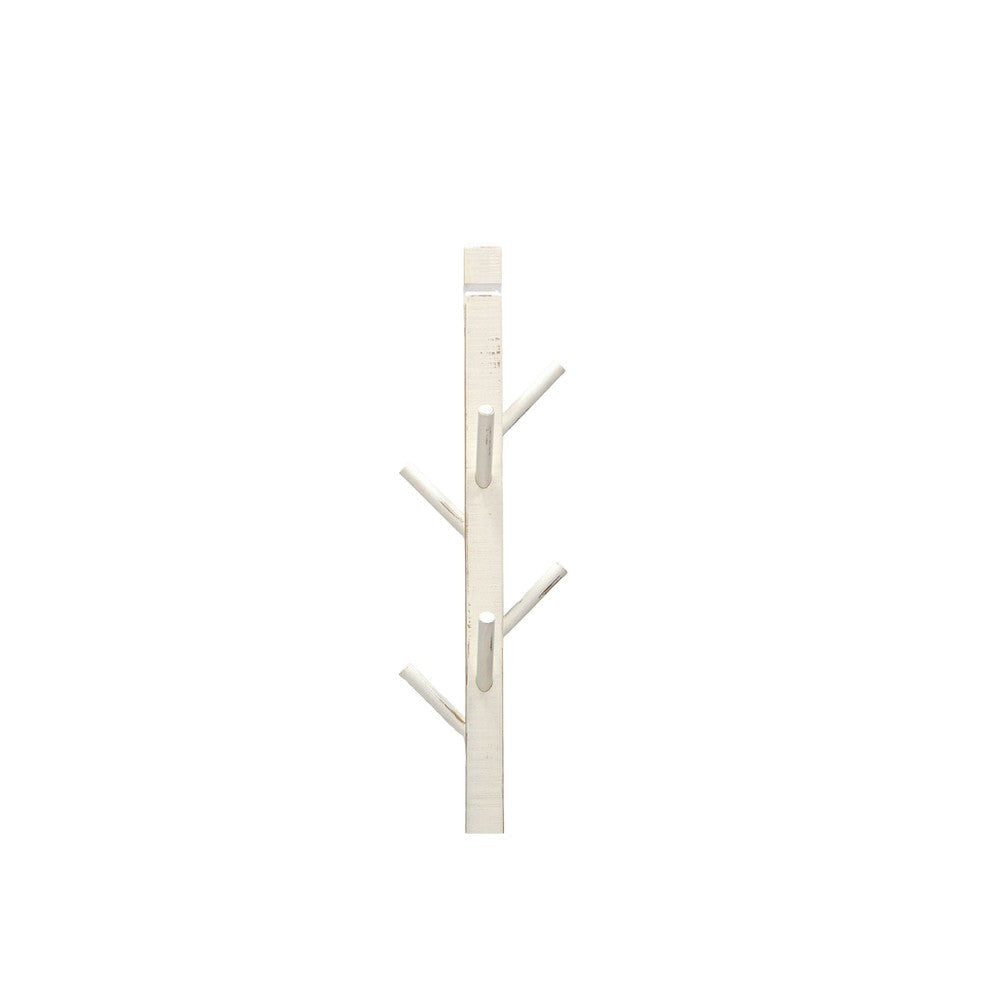 Rena Coat Hat Rack Stand 8 Wood Stems 72’’ Rustic White Mahogany