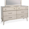 Amy Wide Dresser Chest with 6 Drawers Angled Legs Gray Mindi Wood BM325370