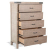 Desy Tall Dresser Chest with 5 Drawers Light Brown Mahogany Wood BM325371