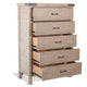 Desy Tall Dresser Chest with 5 Drawers Light Brown Mahogany Wood BM325371