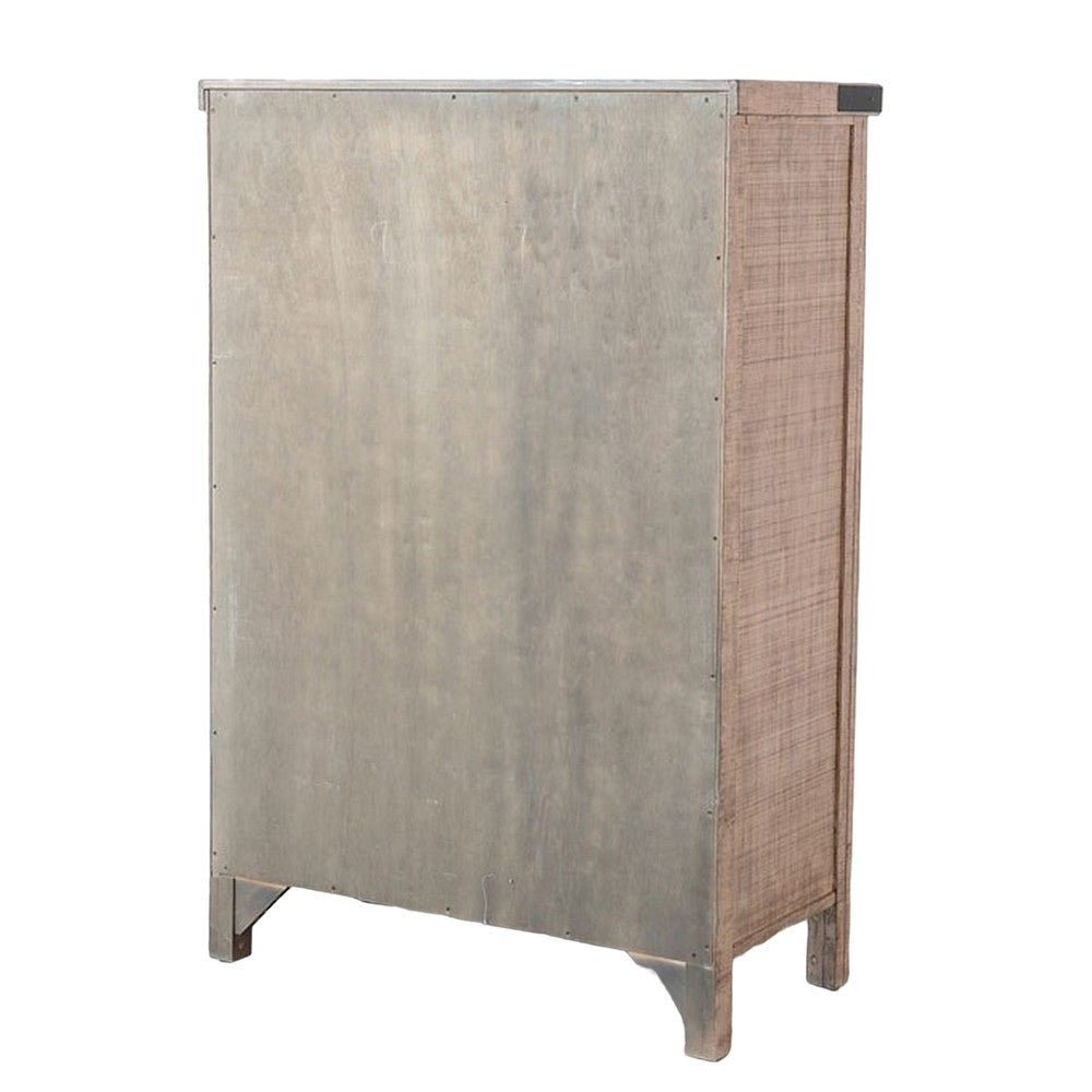 Buy Desy Tall Dresser Chest with 5 Drawers, Light Brown Mahogany Wood