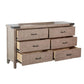 Desy Wide Dresser Chest with 6 Drawers Light Brown Mahogany Wood BM325372