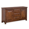 Reggie Buffet Console, 3 Drawers and 2 Cabinet, 66" Brown Mahogany