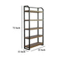 Yael Bookcase 5 Brown Mahogany Shelves and Black Metal Frame 72’’ BM325374