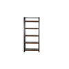 Flint Bookcase 5 Rustic Brown Mahogany Shelves Black Metal 72’’ BM325375