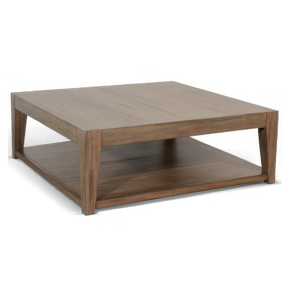 Yael Coffee Table with Caster Wheels, 48" Light Brown Mahogany