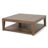 Yael Coffee Table with Caster Wheels, 48" Light Brown Mahogany