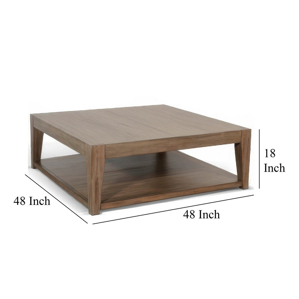 Yael Coffee Table with Caster Wheels, 48" Light Brown Mahogany