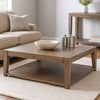 Yael Coffee Table with Caster Wheels, 48" Light Brown Mahogany