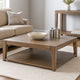 Yael Coffee Table with Caster Wheels, 48" Light Brown Mahogany