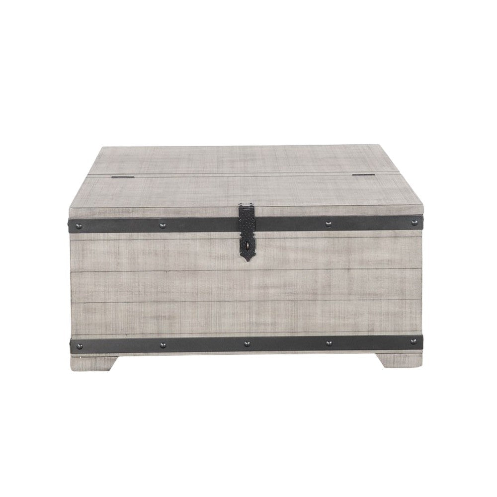 Nelly 35’’ Square Coffee Table w Casters Lift Top Gray Mahogany Wood BM325388