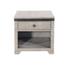 Nelly Side End Table 1 Drawer and Shelf 24’’ Gray Mahogany Wood BM325390