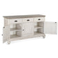 Sain Sideboard Buffet Console 3 Doors 64’’ Taupe White Mahogany BM325392