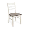 Dean Dining Chair Set of 2, Ladderback Design, White Mahogany Wood