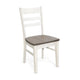 Dean Dining Chair Set of 2, Ladderback Design, White Mahogany Wood