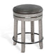 Zeka Swivel Counter Stool Set of 2, Rich Black Faux Leather, Gray Wood