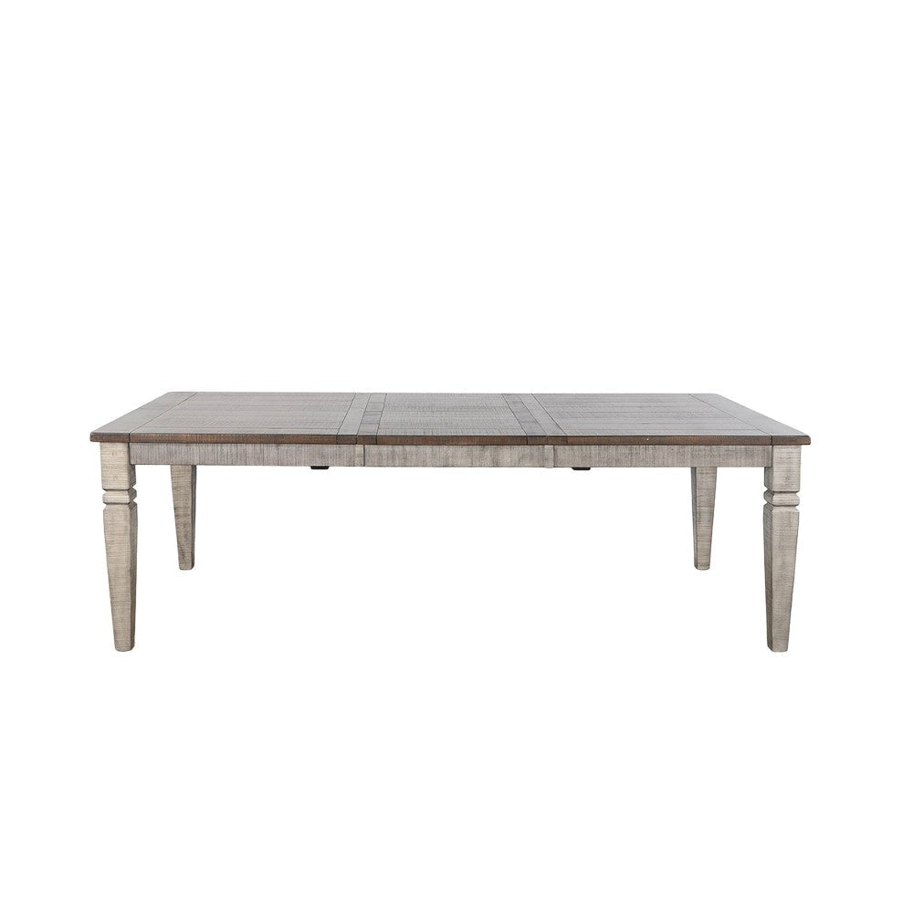 Camie Dining Table Extendable 66-90’’ Dark Brown Gray Mahogany Wood BM325395