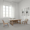 Anva Dining Table with Extendable Plank Top, 76-96" Brown Mahogany