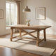 Anva Dining Table with Extendable Plank Top, 76-96" Brown Mahogany