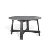 Rena Dining Table, 54" Rustic Round Planked Black Smoke Mahogany Wood