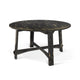 Rena Dining Table, 54" Rustic Round Planked Black Smoke Mahogany Wood