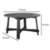 Rena Dining Table, 54" Rustic Round Planked Black Smoke Mahogany Wood