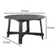 Rena Dining Table, 54" Rustic Round Planked Black Smoke Mahogany Wood