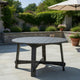 Rena Dining Table, 54" Rustic Round Planked Black Smoke Mahogany Wood