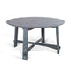 Rena Dining Table, 54" Rustic Round Planked Ocean Blue Mahogany Wood